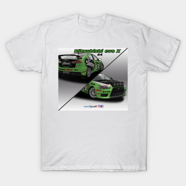 Mitsubishi evo X R4 Dirt 1 T-Shirt by PjesusArt